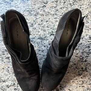 Tahari Women's Elegant Black Faux Suede Ankle Booties